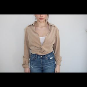 Tan Button -Down Top